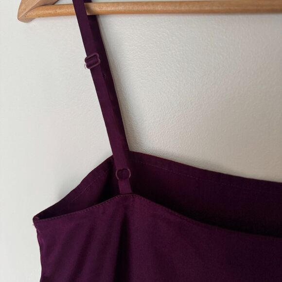 Vintage Victoria's Secret Sheer-Trim Burgundy Satin Cami Tank Top - Picture 4 of 9